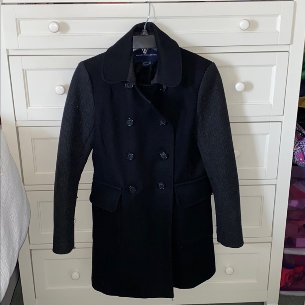 French Connection Long Multi-Tone Peacoat